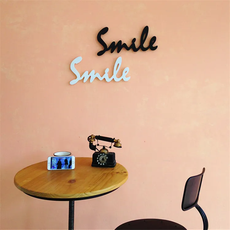 

Wood Smile Sign shelf decor shelf Smile word art