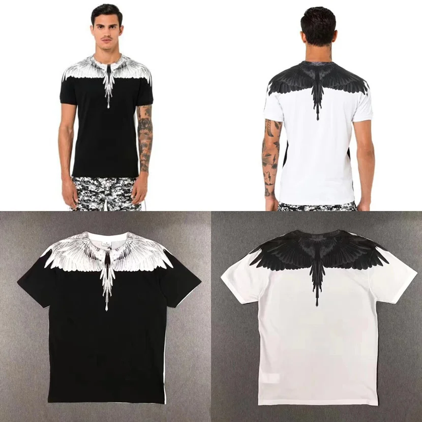 

Marcelo Burlon T shirts Men Women 1:1 Summer Style T-shirts Black and White Patchwork Casual Top Tees Marcelo Burlon T shirts