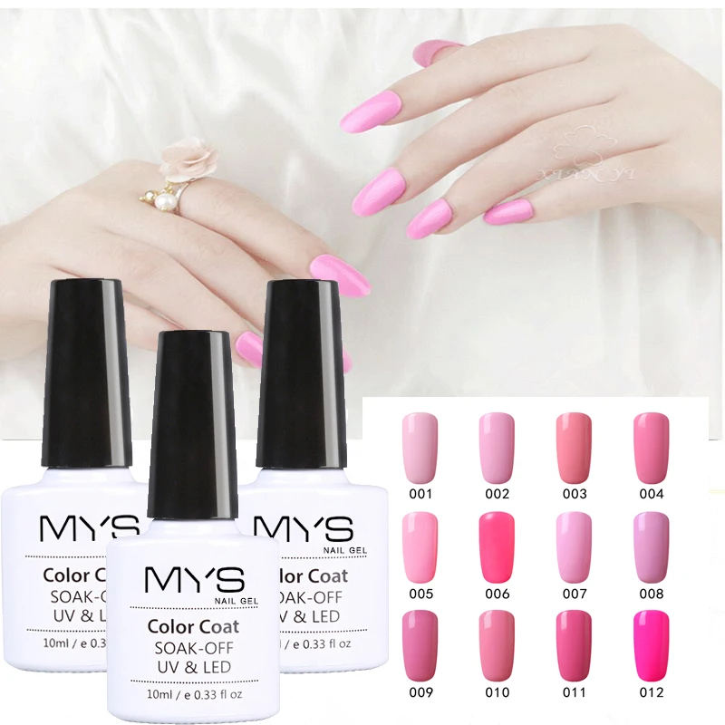 УФ-гель для ногтей MYS Гель-лак 10 мл долговечный цветные Лаки Nair Art 1 Розовая серия в