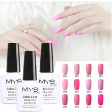 MYS UV Gel Nail Polish Gel Nail Polish 10ml Long Lasting UV Gel Colorful Polishes Nair Art Pick 1 Pink Series in 12 Colors