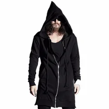 Sweatshirts Men 2017 HipHop Fashion Mens Zipper/Rope Design Hoody Hoodies High Street Male Black Assassins Creed Jacket KF-1460