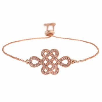 

Louleur New Simple Designer Turkish Gold Chinese knot Bracelet & Bangle Adjustable Pulseras Mujer Wedding Bridal Jewelry Gift