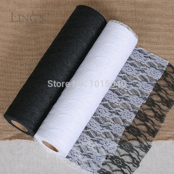 

Whole Sale 22M X 30CM Width European Modern Lace Table Runner Lace Flag Roll Lace Cloth For Wedding Home Party Decoration Supply