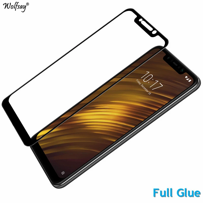 1 шт. защита для экрана с полным клеем Xiaomi Pocophone F1 закаленное стекло полное