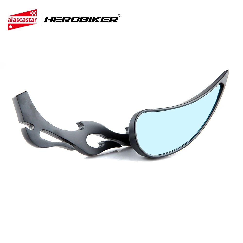 

HEROBIKER Universal Teardrop Motorcycle Custom Side Rearview Mirrors Decorative for Suzuki Yamaha Kawasaki Ducati KTM BMW, Black