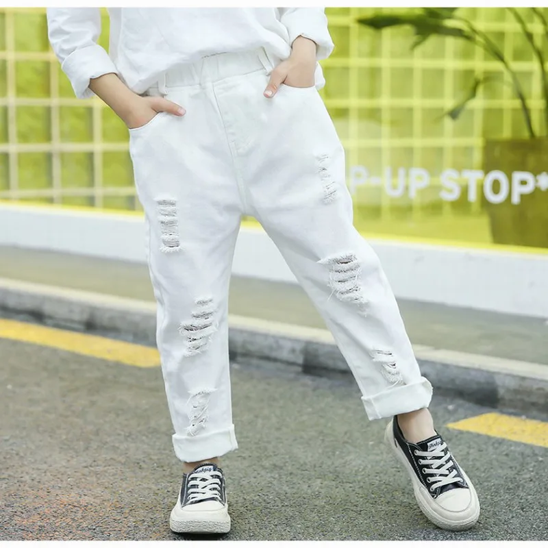 white ripped jeans for kids