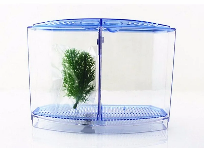 Arcylic тропический Мини nano Betta fighting fish tank аквариум разведение двойной миски жарить изоляции инкубатория черепаха дом рептилий клетка