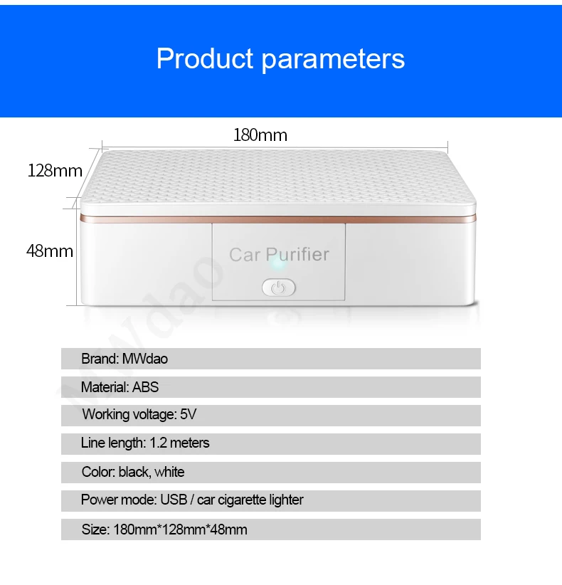 MWdao очиститель воздуха для автомобиля, очиститель воздуха, ионизатор воздуха, увлажнитель воздуха, Ион, отрицательный озонатор, озоновый стерилизатор, usb, очиститель запаха для автомобиля