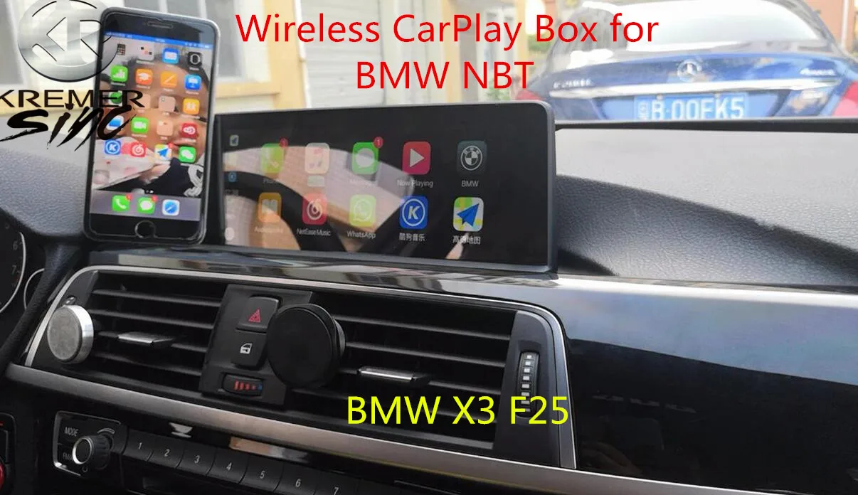 Послепродажный беспроводной CarPlay коробка для BMW NBT системы BMW X3 F25 Поддержка камеры заднего вида Android авто