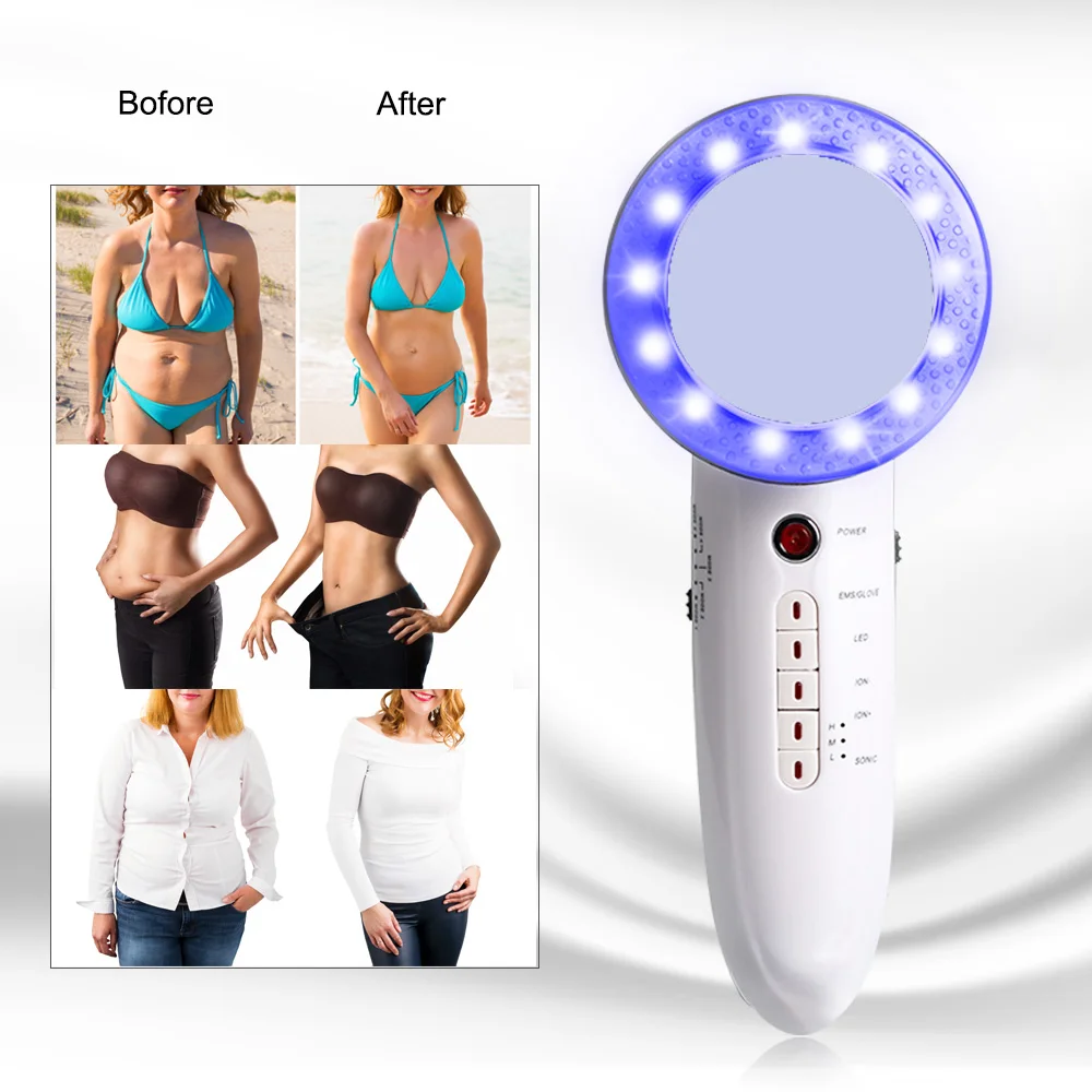 

Portable Mini Electrical EMS Ultrasound 3MHZ LED Light Anti Wrinkle Skin Lifting Treatment Body Slimming Device Brand New