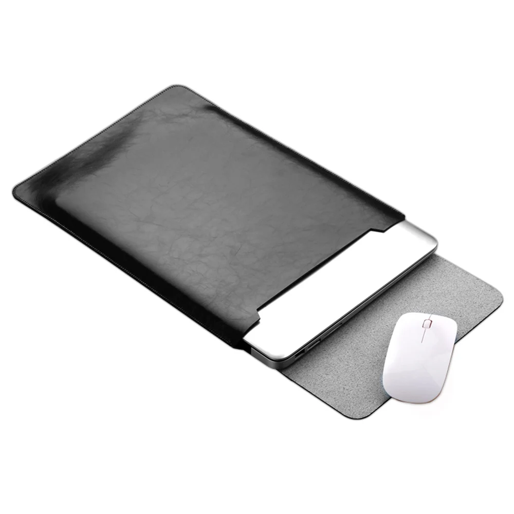 Tanie Uniwersalny skórzany torba na laptopa 11 13 15 cal Notebook saszetka pokrowiec obudowa dla Macbook Air Pro Dell Samsung Asus Acer HP