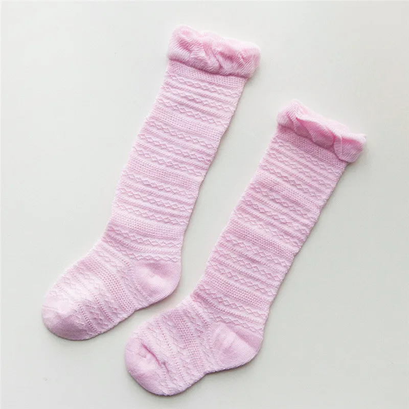 kids socks Newborn Baby Boys Girls Solid Lace Knee High Antislip Princess Stockings Socks kniekousen meisje #4j12 (15)