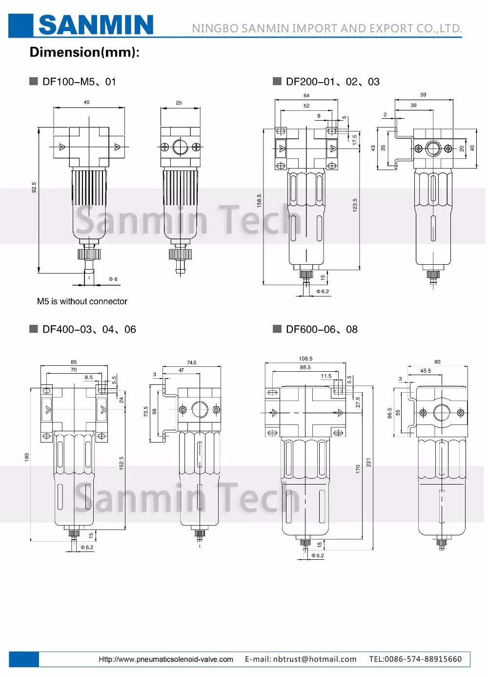 NBSANMINSE M5 1/8 1/4 3/8 1/2 3/4 1 OC DC DF 200 воздушный фильтр воздушный компрессор фильтр Регулятор лубрикатора автоматический слив Sanmin