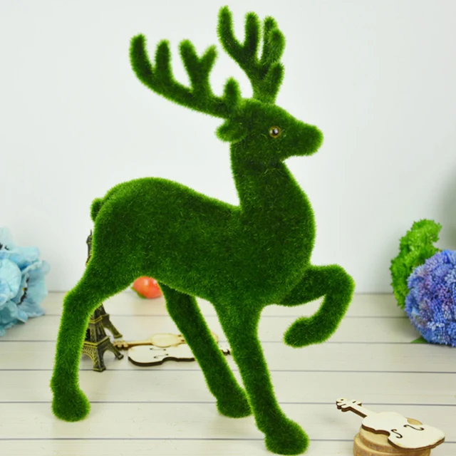 creative artificial grass turf small cute animals christmas reindeer creative artificial grass turf small cute animals christmas reindeer fake deer plastic moss stone decorative home