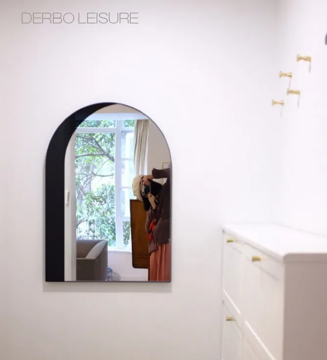 

Modern Classic Fashion Loft New Design Nordic Double Color Decoration Wall mounted Nice Arch Door Style Popular Mirror 1PC