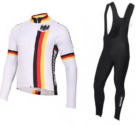 

SPRING SUMMER 2017 Germany Deutschland NATIONAL Men's Cycling Jersey Long Sleeve Bicycle Clothing With Bib PANTS Ropa Ciclismo