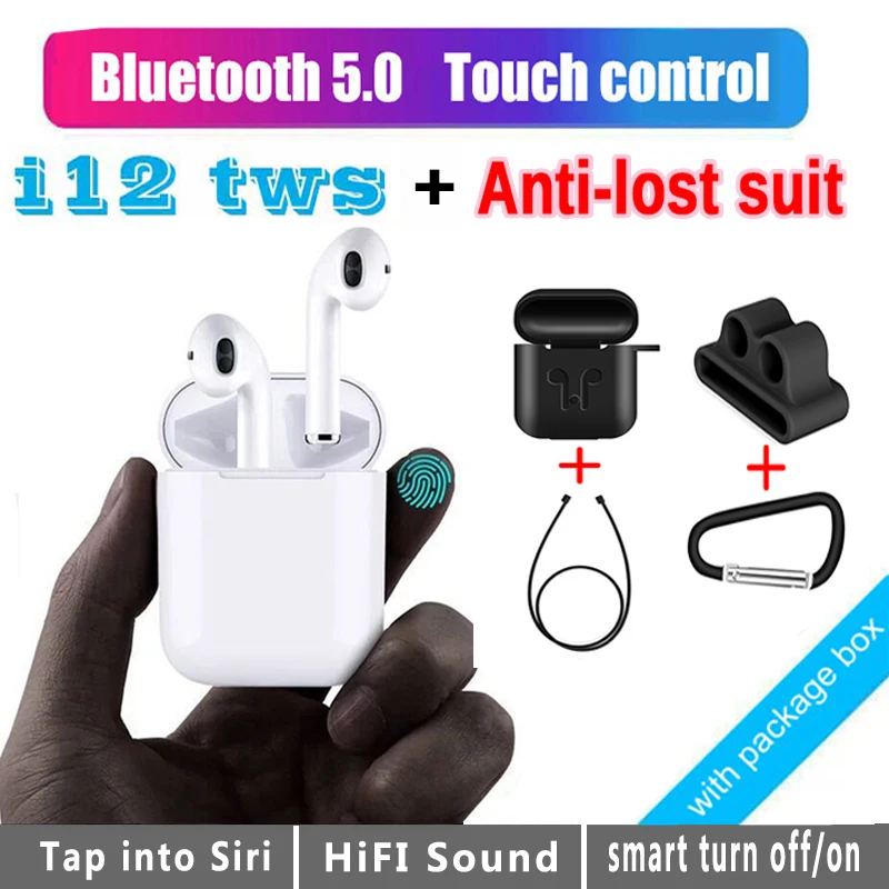 

New i12 TWS Mini 5.0 Sports Bluetooth Earphones 3D Sweatproof Wireless For iphone Air pods Xiaomi Binaural Call Headset Case