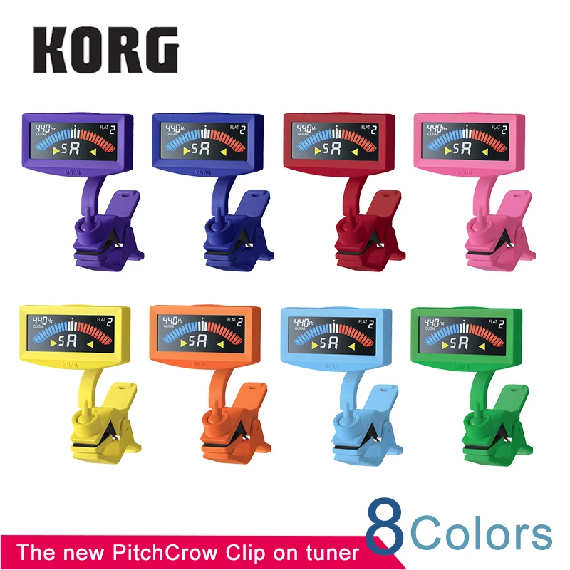 Korg Colorful Pithcor-G Clip On Guitar Tuner Accordatore Per Basso A Clip Ad Alta Visibilità Con Lcd A Colori