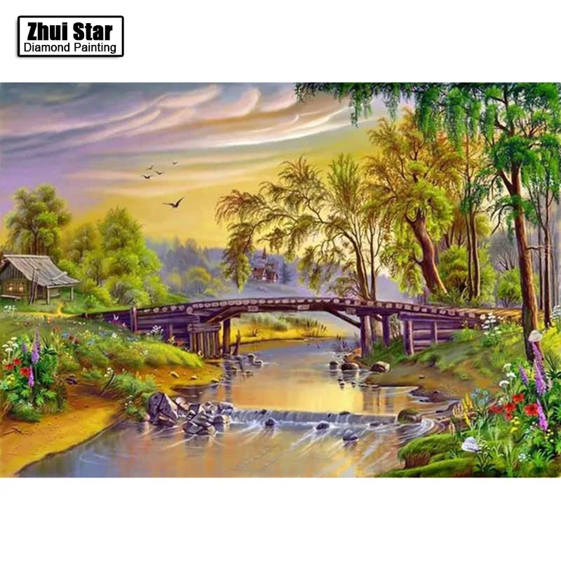 

Full Drill Square Diamond 5D DIY Diamond Painting"Forest scenery"Diamond Embroidery Cross Stitch Rhinestone Mosaic Painting