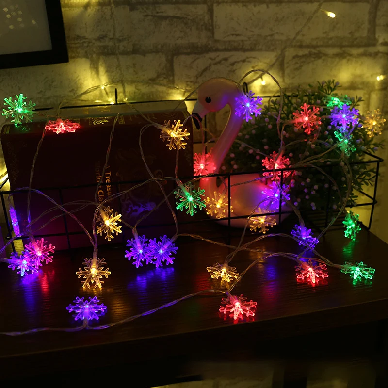 Battery / EUplug100LEDS garland fairy snowflake string Christmas holiday decoration lights garden wedding decoration lights Battery / EUplug100LEDS garland fairy snowflake string Christmas holiday decoration lights garden wedding decoration lights