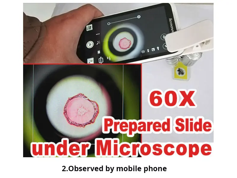60x Универсальный мобильный телефон карманный микроскоп с подсветкой Лупа с лампой и зажимом для iphone