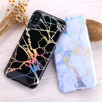 

Laser Marble Case for iphoneX 8 7 Elegant Ocean green Marble Cover for iphone6s Plus 7Plus case soft case DHL Free shipping