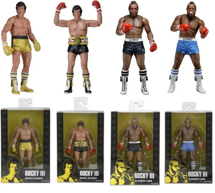 NECA Rocky III Рокки Бальбоа Клаббер LANG 40th Юбилей ПВХ фигурку Коллекционная модель