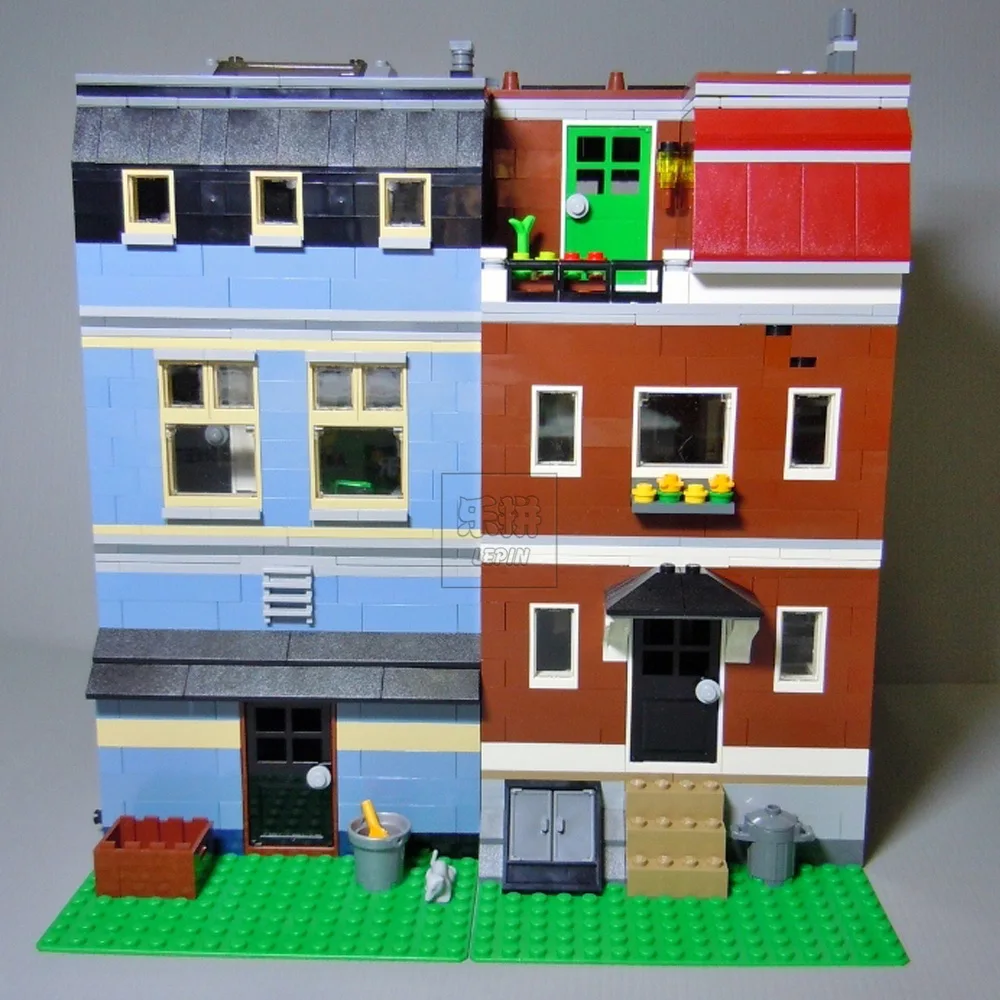 Цена 15003 15002 15008 15010 15011 15009 2082 шт Pet Shop супермаркет модель городской улица строительные блоки Совместимые 10218 игрушки