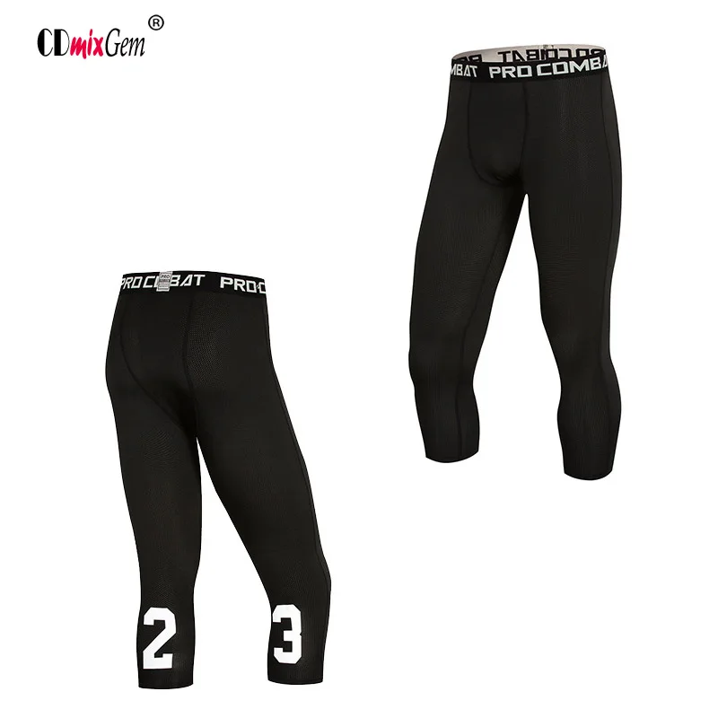 

No. 23 basketball Shorts tight training running fitness summer high permeability, fast dry mesh Capri pants