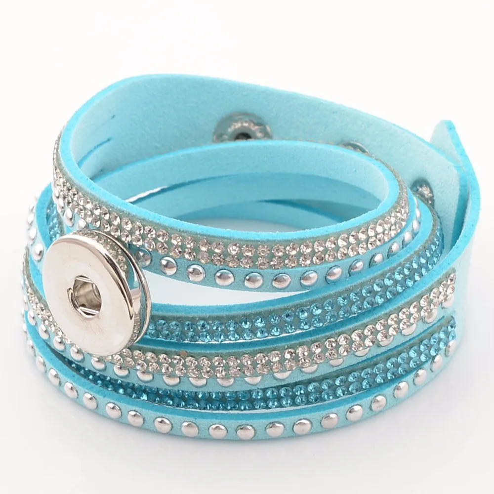 Buy 40cm two wraps Bracelet, snap button bracelets For Women Fit 18mm button