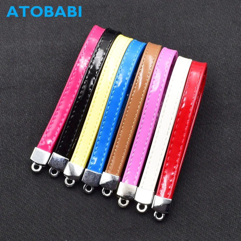 

Universal PU Leather Car Key Ring Fashion Colorful Leather Keychain Hand Rope Key Chain Phone Shell Wrist Band Keys Accessories