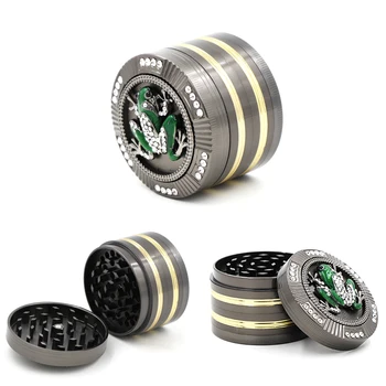 

The new black gun with Phnom Penh cover frog grinding smoke tobacco weeds zinc alloy grinder free shipping