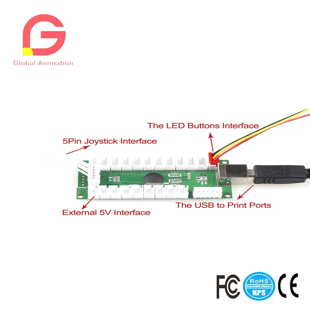 Easyget светодиодный аркадные рукодельные части 1x нулевой задержкой USB энкодера + 1x8 позиционный джойстик + 10x светодиодный кнопки с подсветкой