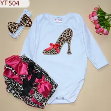 Комбинезон с леопардовым принтом для маленьких девочек+ пышные трусики из узорчатой ткани+ повязка на голову с бантом, комплект из 3 предметов, Одежда для новорожденных на день рождения, infantil meninas