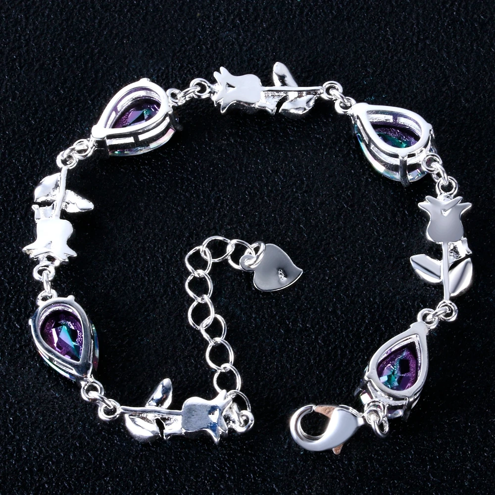 Модные элегантные браслеты для женщин с разноцветными драгоценными камнями, хорошее ювелирное изделие, браслеты из серебра 925 пробы, женские вечерние, Подарок на годовщину