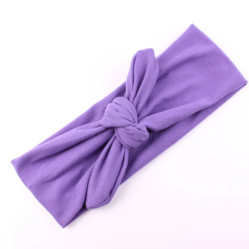 1 шт., женские модные эластичные резинки для волос с бантиком в виде кролика, тюрбан, повязка на голову для женщин и девушек, повязка на голову с узлом, аксессуары для волос - Цвет: Purple
