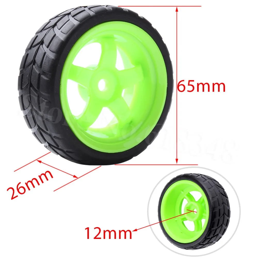 4pcs/Lot 26mm Rubber Tire & Wheel Rim Hex 12mm With Foam For RC On Road