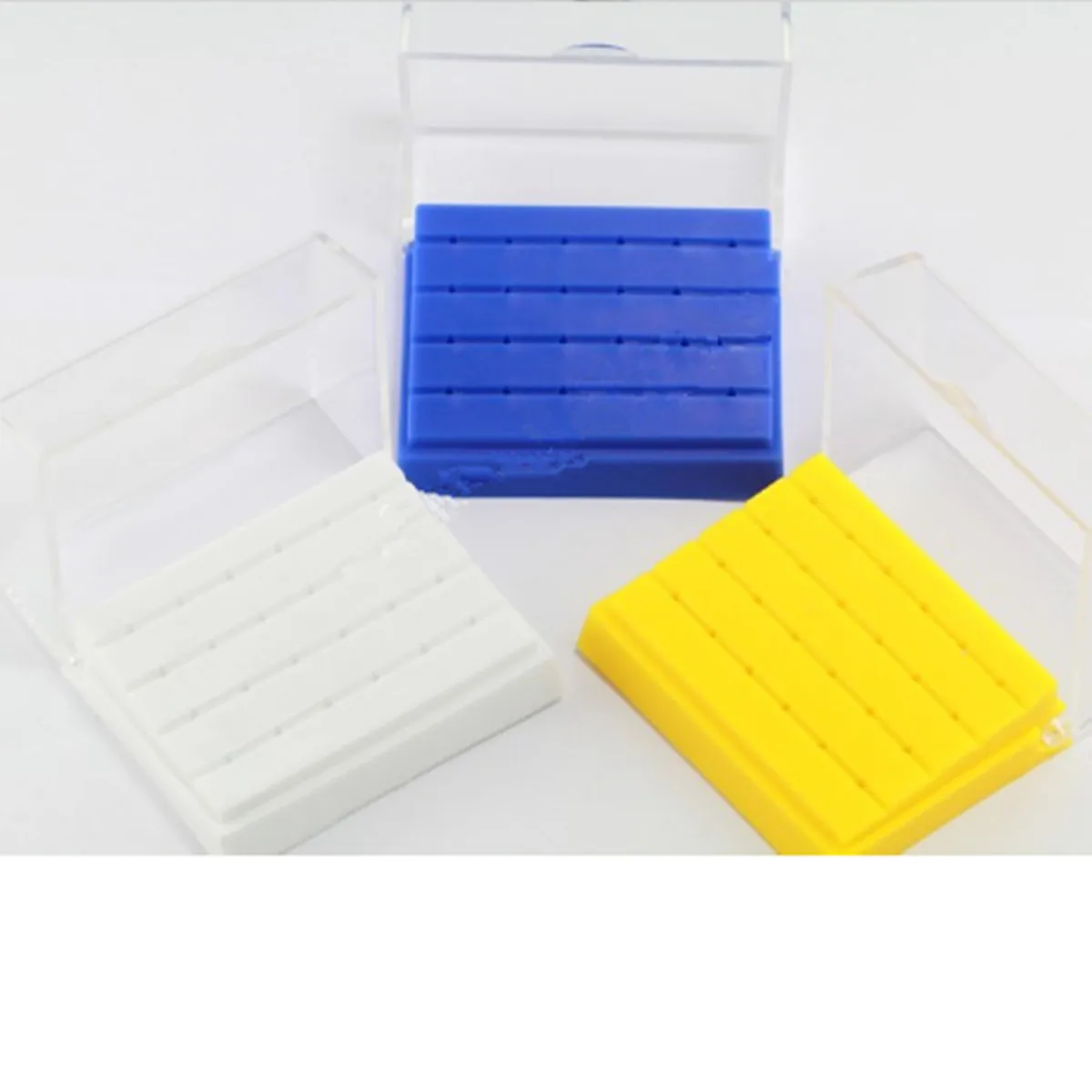 24 Holes Plastic Dental Bur Holder Disinfection Carbide Burs Block