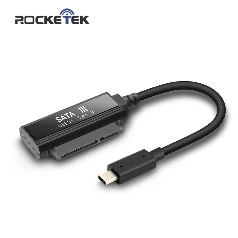 

Rocketek Type-C 3.1 SATA Portable Converter Cable Adapter USB C UASP SATA I II III for 2.5 inch SSD HDD transfer up tp 10Gbps