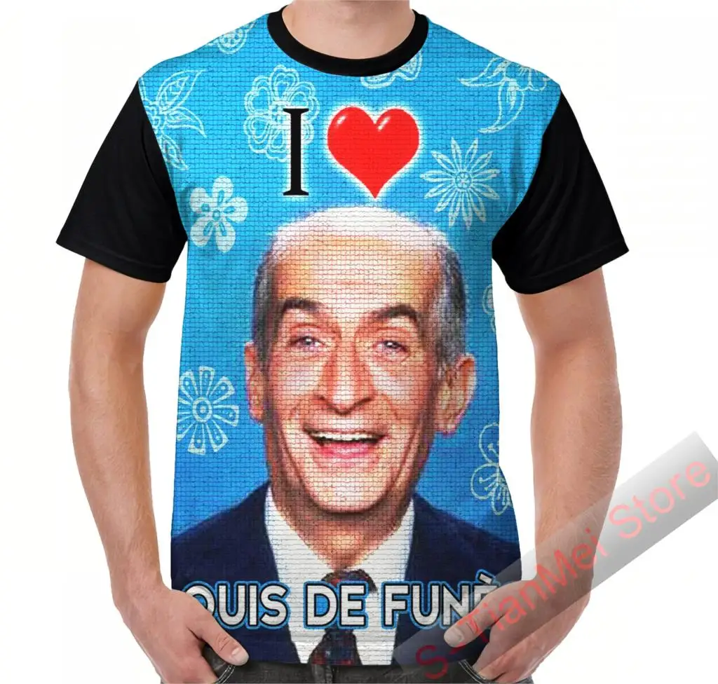 

Summer Graphic t shirt men tops tees I Love Louis De Funes printed women funny T-Shirt Short Sleeve Casual tshirts