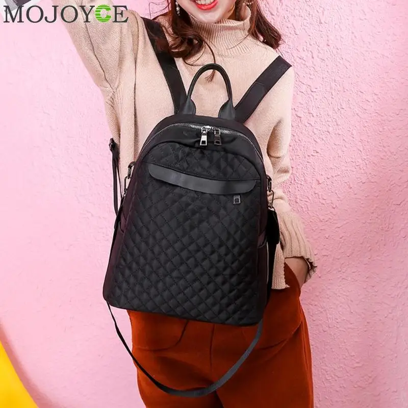 Женский многофункциональный рюкзак с ромбовидной решеткой в консервативном стиле, женская школьная сумка на молнии, дорожная сумка на плечо для девочек, Mochila