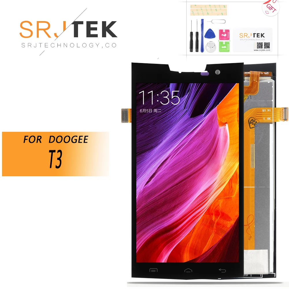 5 0 '񟡰X720 P Для DOOGEE T3 ЖК дисплей + сенсорный экран дигитайзер замена панели с
