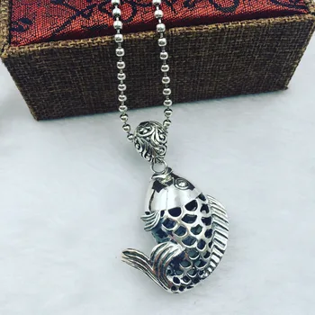 

The ancient Thai silver silver carp Koi genuine S925 Solid Silver Pendant Pendant Chain sweater factory direct