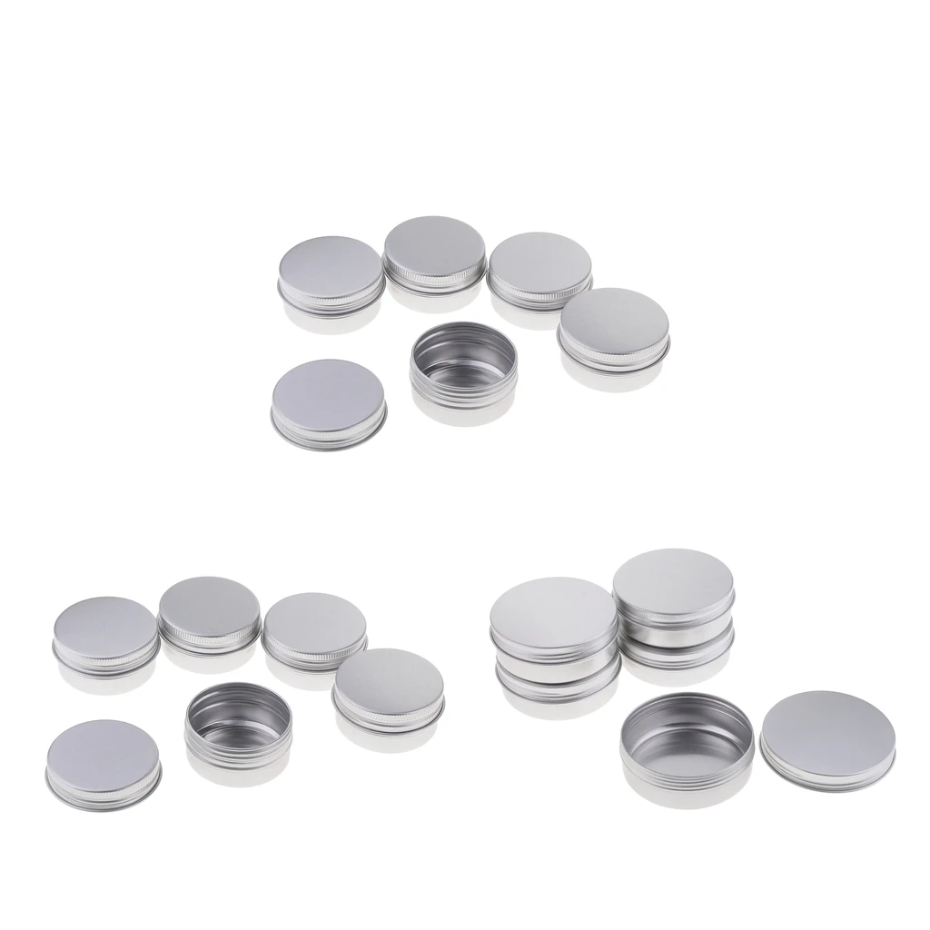 5pcs 30-120ml Balm Boxes Cosmetic Case Cream Make Up Pot Lip Jar Tin Aluminum Container Box Bin Bins
