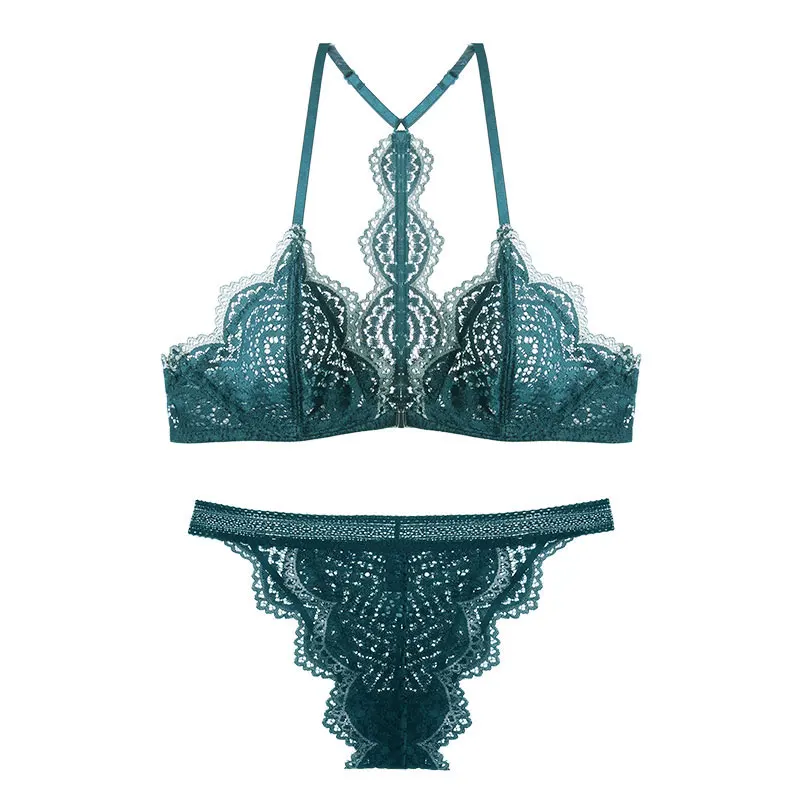 

TERMEZY women's underwear 2019 Women Sexy Lace Lingerie set Front Closure brassiere Fashion Women thin bralette lounge bra set