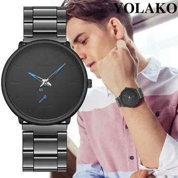 

YOLAKO Famous Brand Men's Quartz Watches Luxury Male Business Steel Watch Simple Men Military Sport Clock Gift WristWatch A4