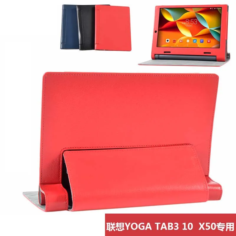 Ультратонкий кожаный чехол книжка с полной защитой личи для планшета Lenovo YOGA Tab 3