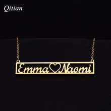 Индивидуальная именная табличка с полой основой ожерелья золотые из нержавеющей стали именные ожерелья высокого качества ювелирные изделия ручной работы