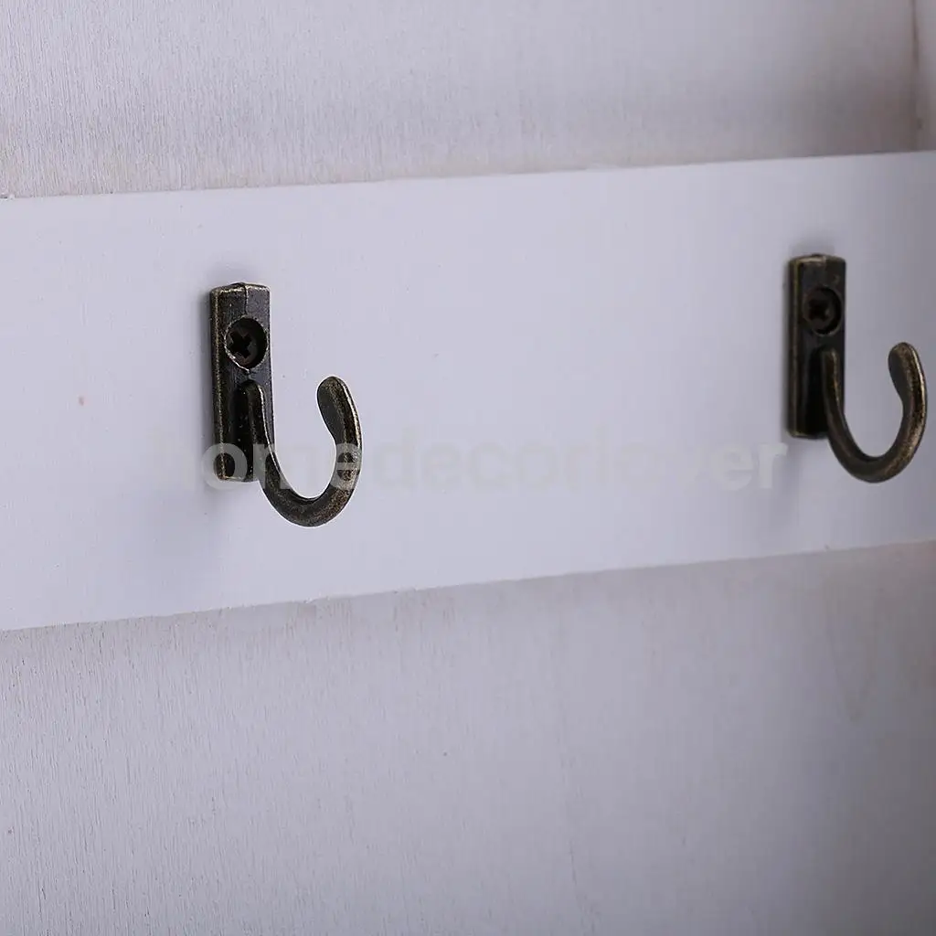 Retro Wall Mount Key Rack Storage Box Shelf Wooden Cabinet Cubby Letter Mail Holder Case