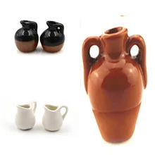 1 шт. DIY мини керамический горшок ручной работы кукольный дом украшения для кухни декоративная ваза 1:12 кукольный домик миниатюры